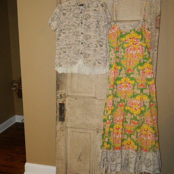Womens Mustard Pie 2 Pc Spaghetti Strap Maxi Dress Jacket Size Large (Z-18) - Picture 1 of 10